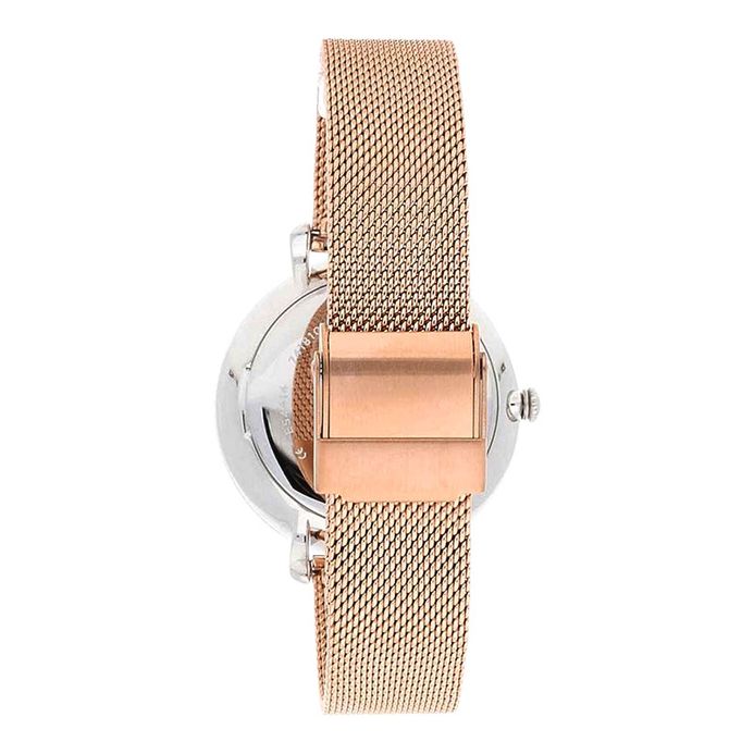 Fossil ES4414 Jacqueline Wink Eye Ladies White Dial Rose Gold Mesh