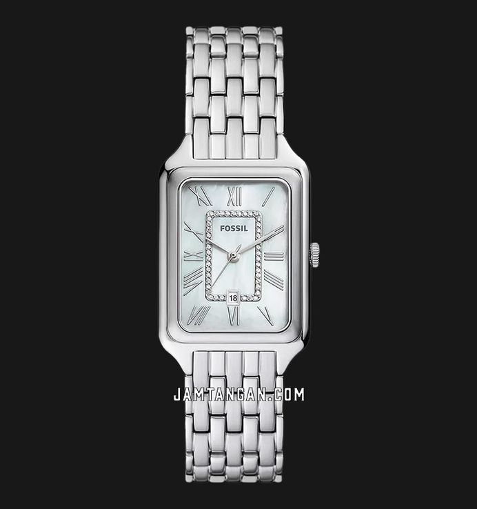 Fossil Raquel ES5306 Ladies White Mother Of Pearl Dial Stainless Steel Strap