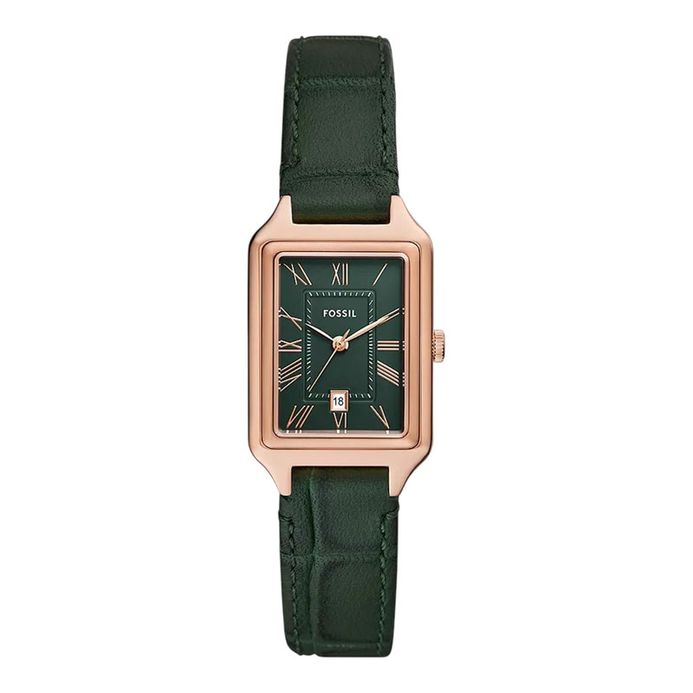 Fossil Raquel ES5366 Ladies Green Dial Green Leather Strap