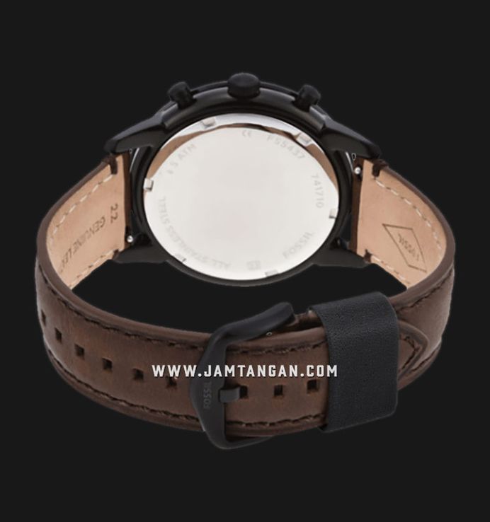 Fossil Machine FS4656 Men Chronograph Black Dial Brown Leather Strap