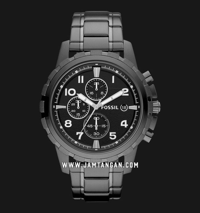 Fossil dean chronograph analog black dial men's watch fs4721 shop