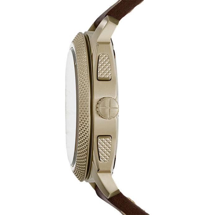 Fossil Machine FS5075 Man Chronograph Brown Leather Watch
