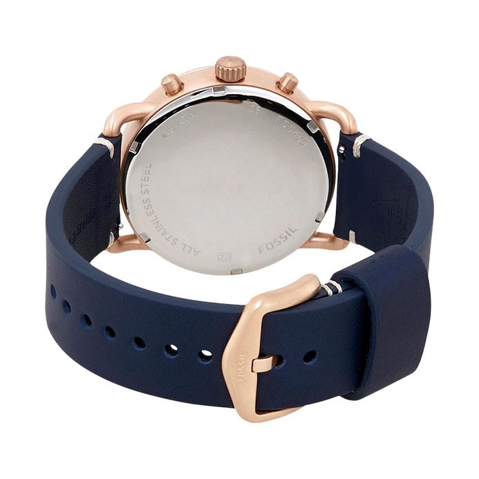 Fossil FS5404 The Commuter Chronograph Blue Dial Blue Leather Strap