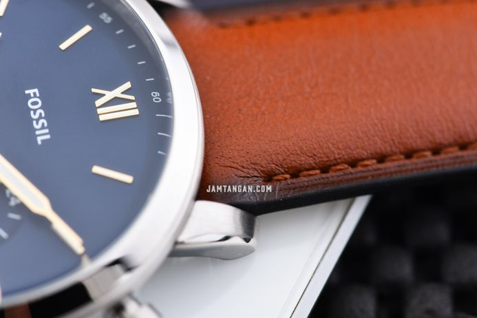 Fossil Neutra FS5453 Chronograph Blue Dial Brown Leather Strap ...
