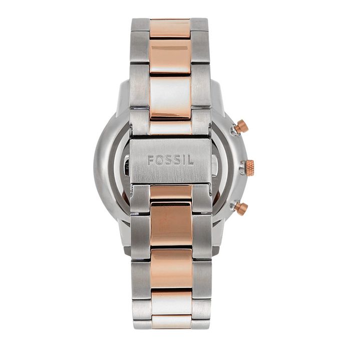 Fossil FS5475 Neutra Chrono Men White Dial Dual Tone Stainless
