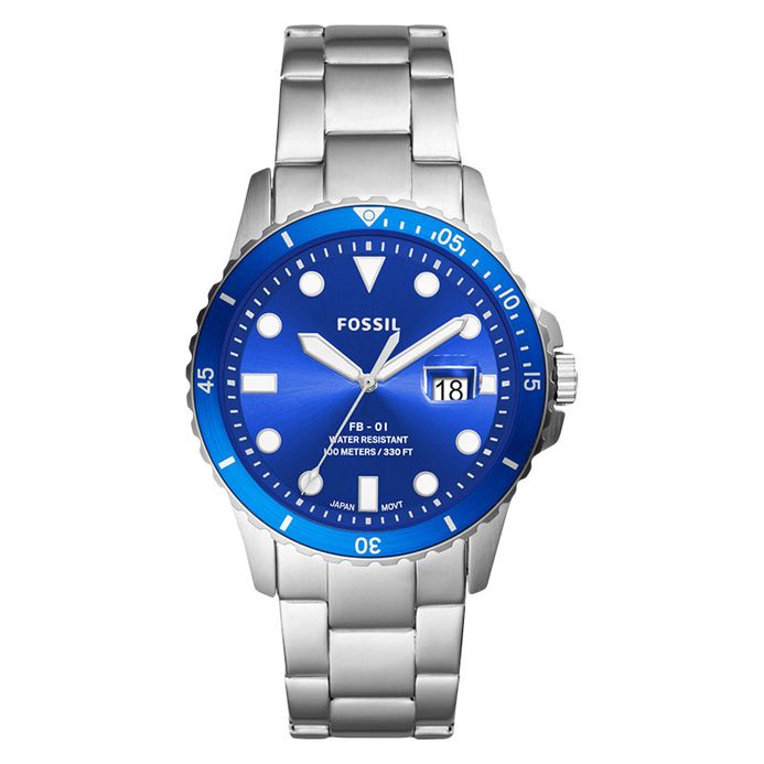 Fossil FB-01 FS5669 Men Blue Dial Stainless Steel Strap