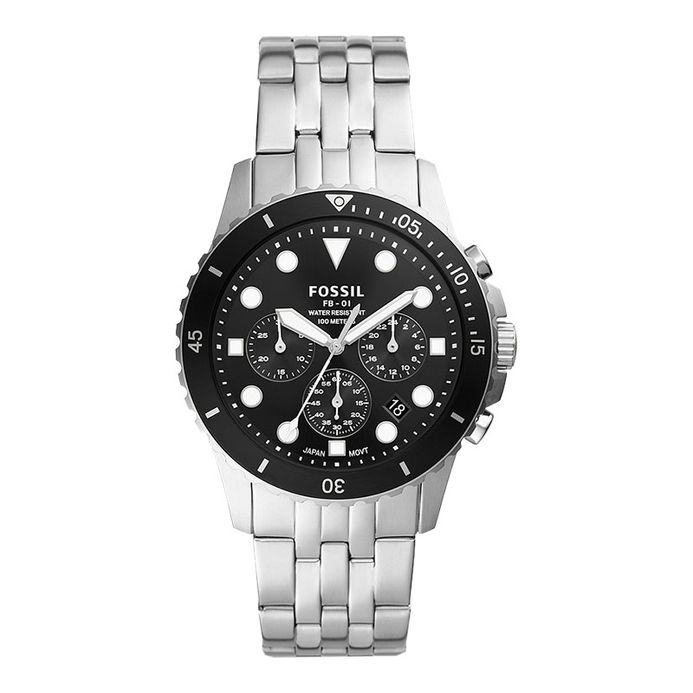 Fossil FB-01 FS5837 Chronograph Men Black Dial Stainless Steel