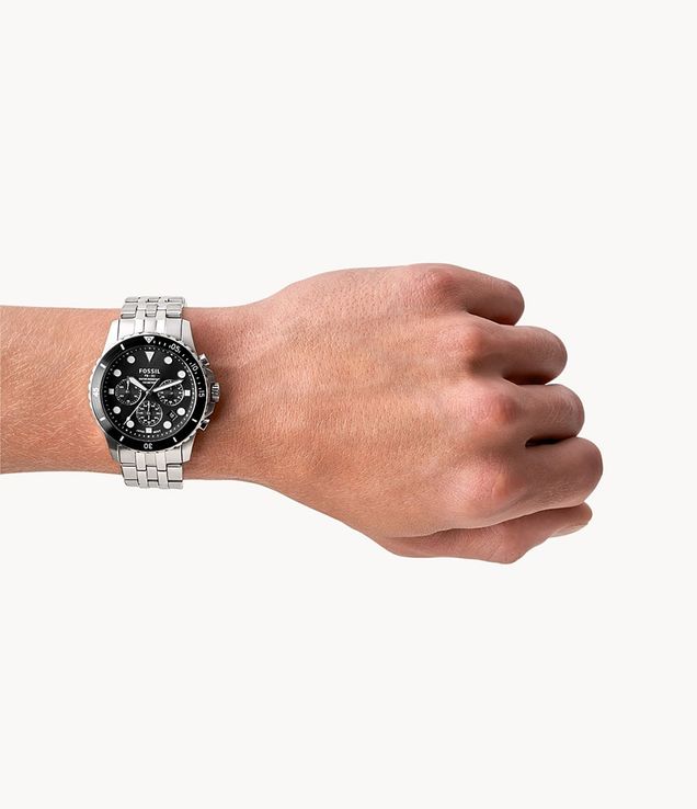 Fossil FB-01 FS5837 Chronograph Men Black Dial Stainless Steel