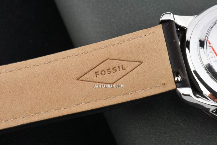 Fossil Neutra FS5905 Moonphase Men Silver Dial Dark Brown Leather Strap