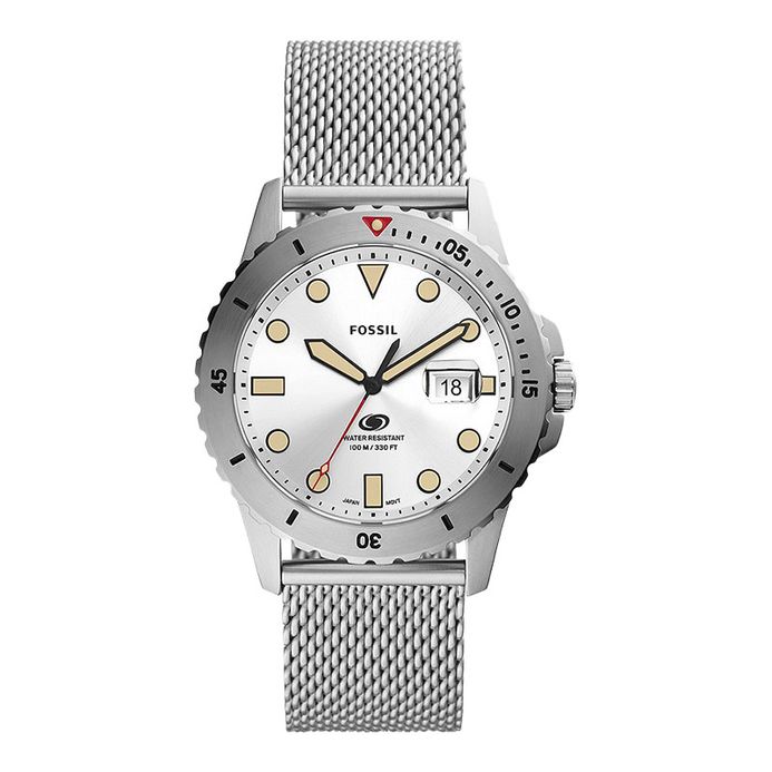 Fossil Blue FS5948 Men Silver Dial Mesh Strap | JAMTANGAN.COM display picture 1