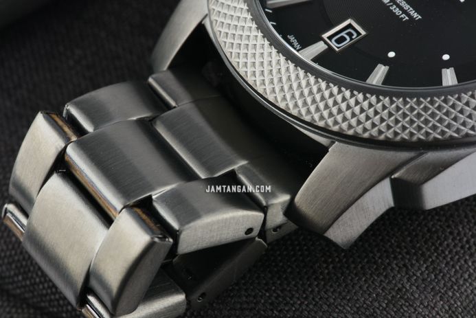 Fossil Machine FS5970 Men Black Dial Smoke Stainless Steel Strap