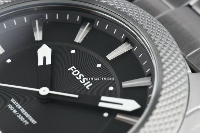 Fossil Machine FS5970 Men Black Dial Smoke Stainless Steel Strap