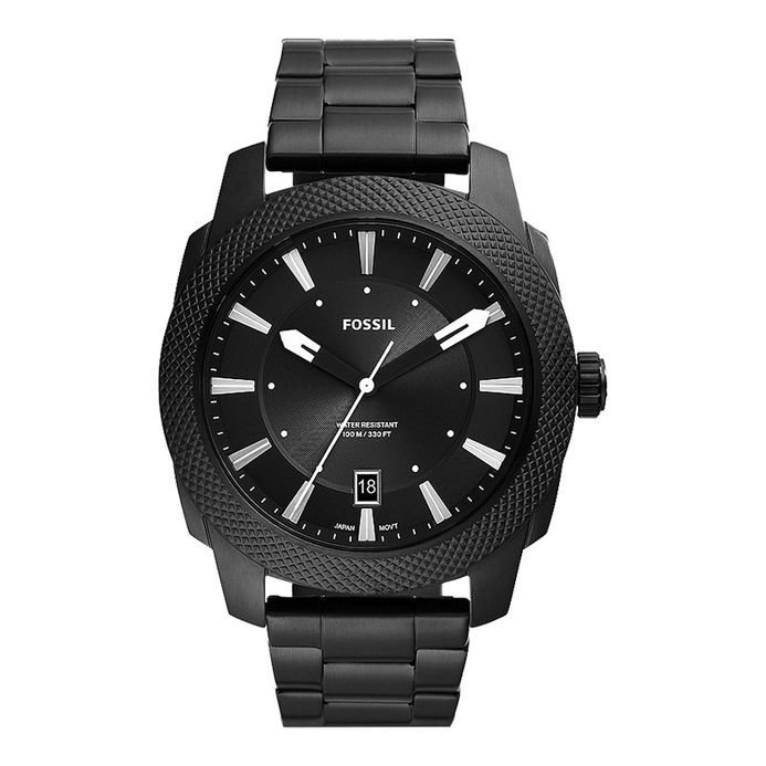 Fossil Machine FS5971 Men Black Dial Black Stainless Steel Strap