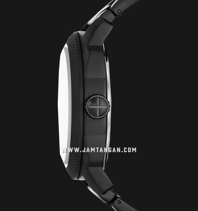 Fossil Machine FS5971 Men Black Dial Black Stainless Steel Strap