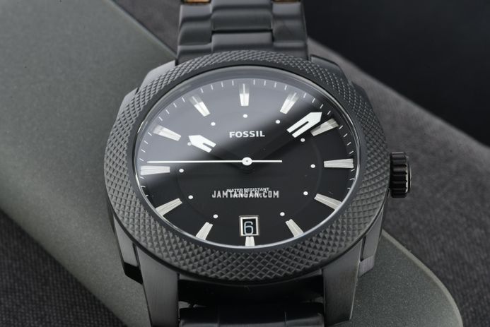 Fossil Machine FS5971 Men Black Dial Black Stainless Steel Strap