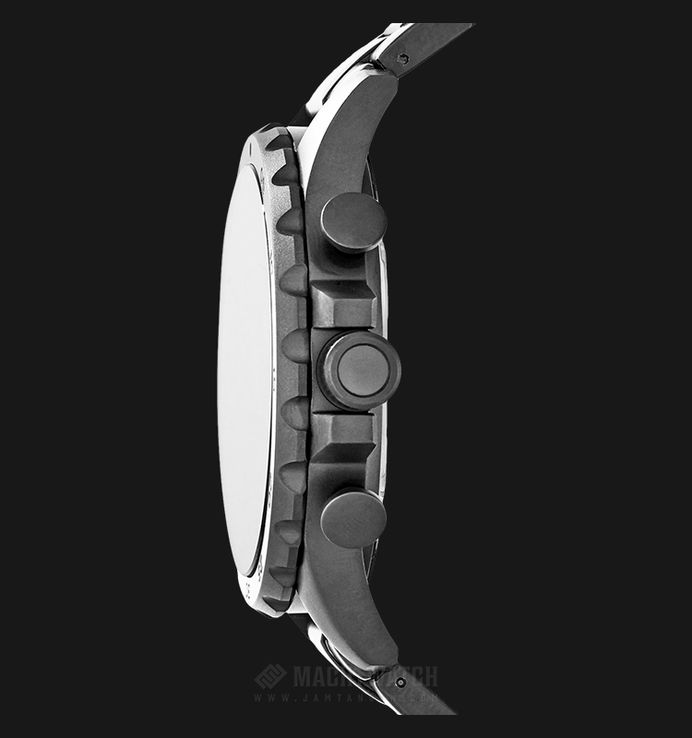 Fossil Nate JR1437 Chronograph Smoke Dial Gunmetal Stainless Steel Strap