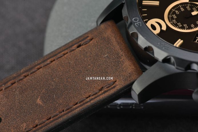 Fossil Nate JR1487 Chronograph Brown Dial Brown Leather Strap