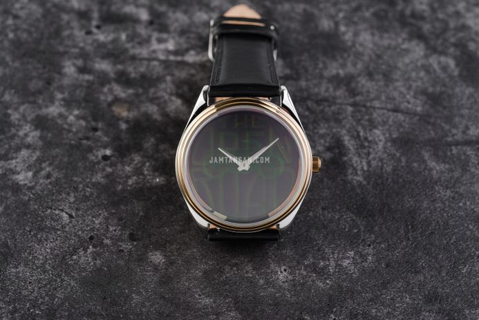The archival series hologram black leather watch discount