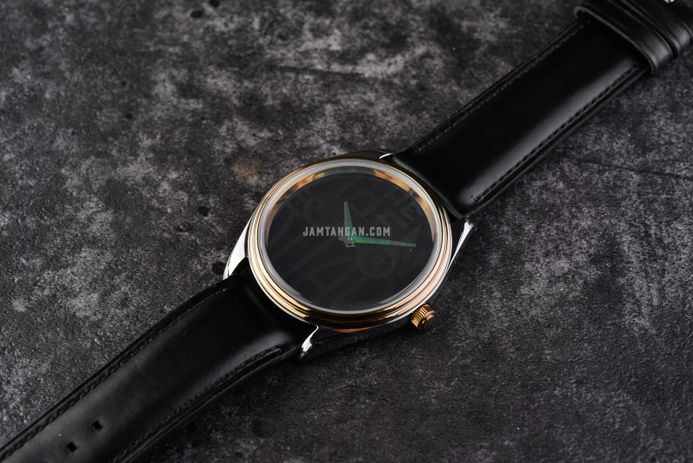 The archival series hologram black leather watch on sale