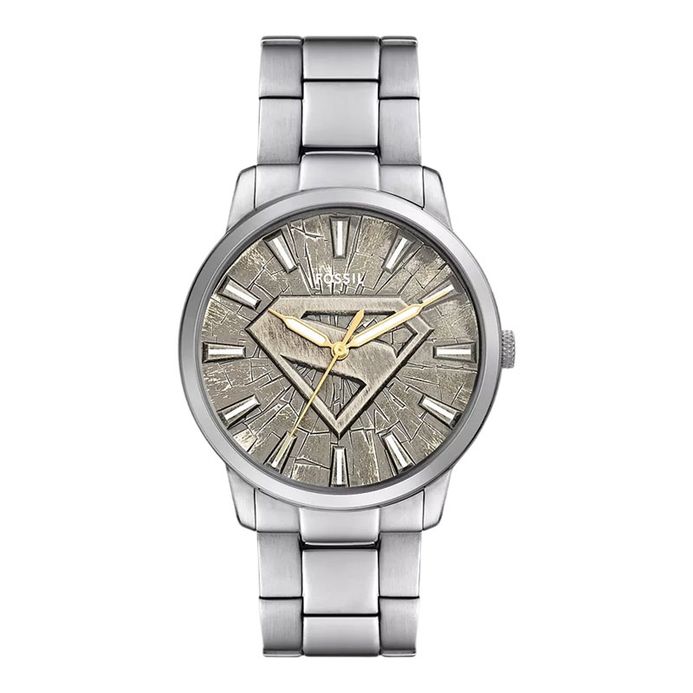 Fossil X Superman LE1207SET S-Shield Gray Dial Stainless Steel 