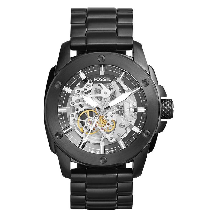 Stainless Steel Watch Black Fossil Automatic Chronograph Watch