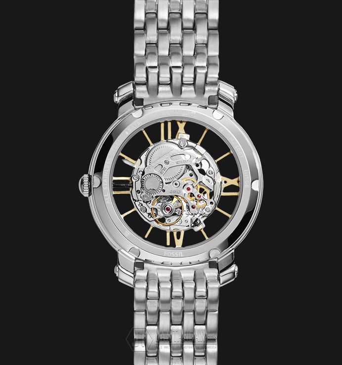 Fossil ME3087 Ladies Curiosity Automatic Skeleton Dial Dual Fossil ME3087 Ladies Curiosity Automatic Skeleton Dial Dual