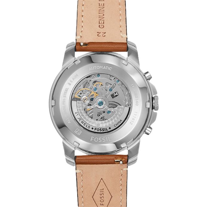 Fossil ME3140 Grant Sport Automatic Skeleton Dial Luggage Leather Watch