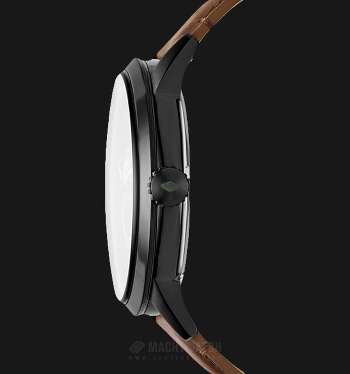 Fossil Townsman ME3155 Automatic Black Skeleton Dial Brown Leather Strap