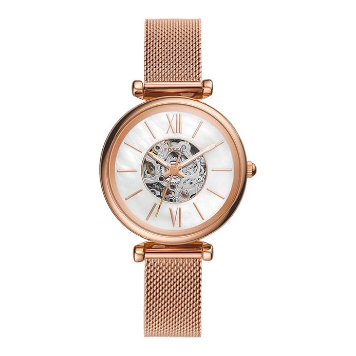 Fossil Carlie Mini ME3188 Automatic Ladies White Mother Of Pearl