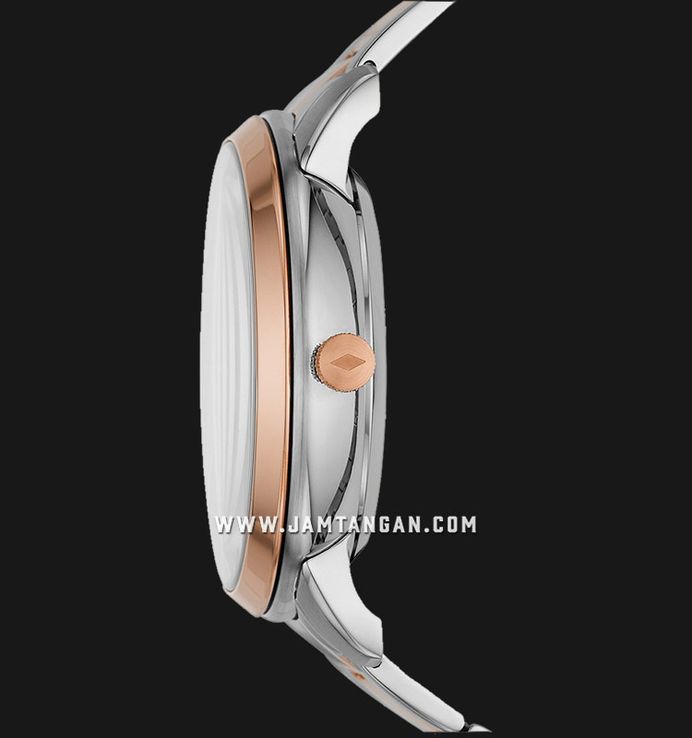 Fossil Neutra ME3196 Automatic Men Semi Skeleton Dial Two Tone Stainless Steel Strap