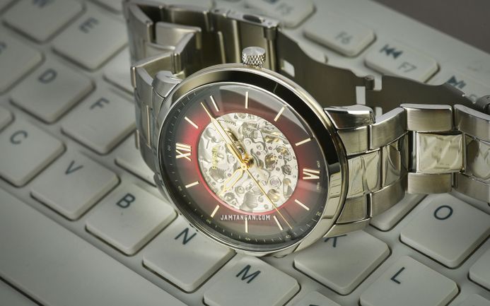 Fossil Neutra ME3209 Automatic Skeleton Dial Stainless Steel Strap