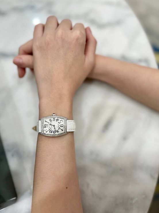 Franck Muller Cintree Curvex 1752-M-QZ-D-1R Steel White Diamond