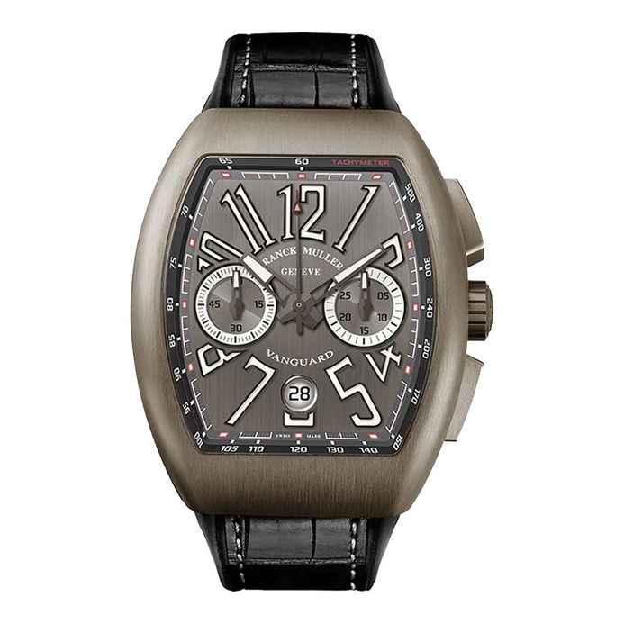Franck Muller Vanguard V45-CC-DT-TT-BR-NR Chrono Titanium Grey Dial Leather  with Rubber Strap