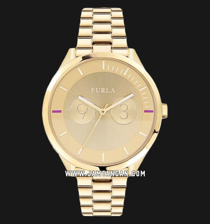 Furla Metropolis R4253102504 Ladies Gold Dial Gold Stainless Steel 