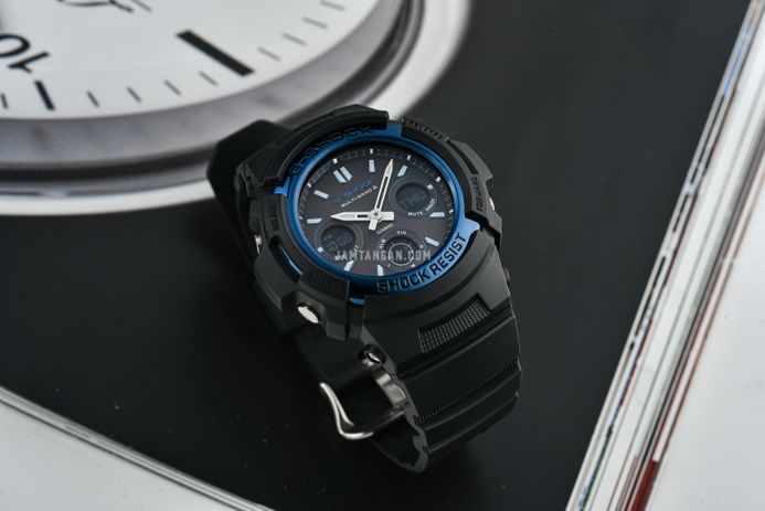 Casio G-Shock AWG-M100A-1AER Tough Solar Digital Analog Dial Black Resin Band