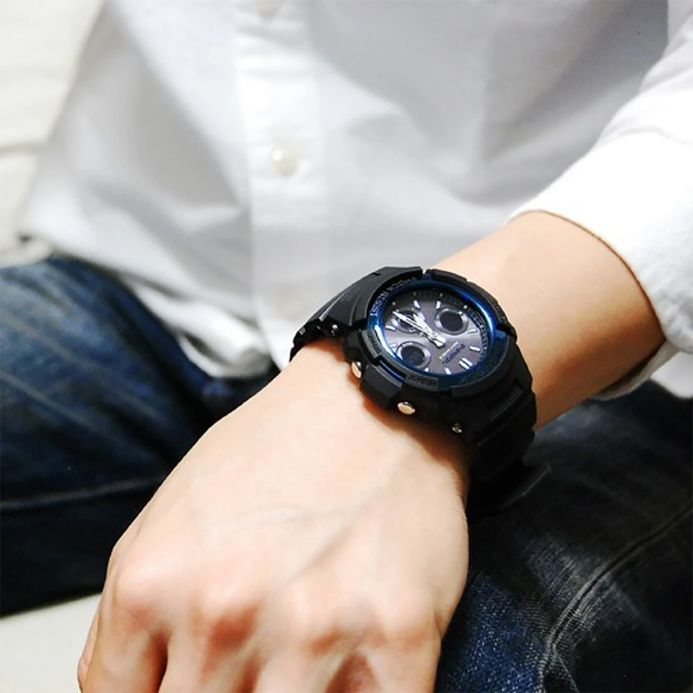 Casio G-Shock AWG-M100A-1AER Tough Solar Digital Analog Dial Black Resin Band