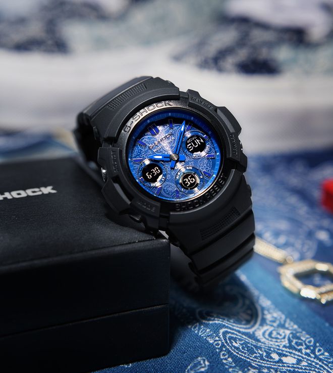 時計 G-SHOCK AWG-M100SBP-1AJF BLUE PAISLEY AWG-M100SBP-1AJF CASIO G-SHOCK BLUE PAISLEYシリーズ 2022年4月発売