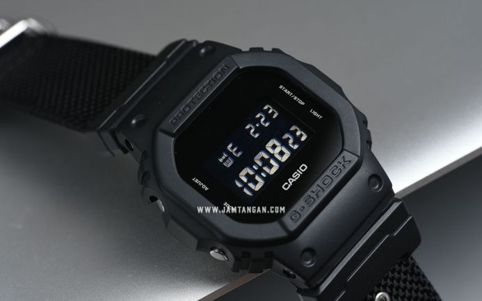 Casio G-Shock DW-5600BBN-1DR Black Out Digital Dial Fabric Band