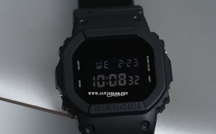 Casio G-Shock DW-5600BBN-1DR Black Out Digital Dial Fabric Band