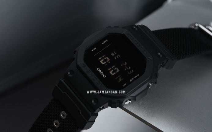Casio G-Shock DW-5600BBN-1DR Black Out Digital Dial Fabric Band