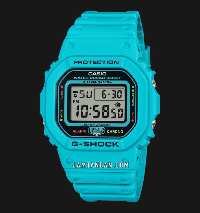 Casio G-Shock DW-5600EP-2DR Energy Pack Series Digital Dial Blue Resin Band