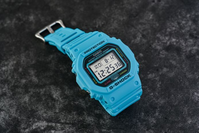 Casio G-Shock DW-5600EP-2DR Energy Pack Series Digital Dial Blue Resin Band