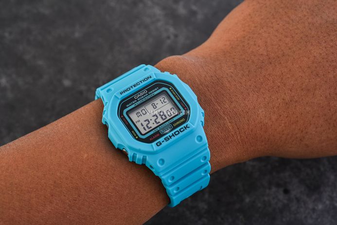 Casio G-Shock DW-5600EP-2DR Energy Pack Series Digital Dial Blue Resin Band