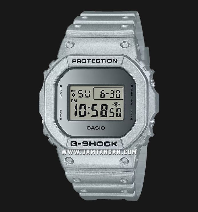 Casio G-Shock DW-5600FF-8DR Forgotten Future Series Digital Dial Metalic Silver Resin Band