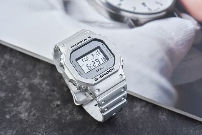 Casio G-Shock DW-5600FF-8DR Forgotten Future Series Digital Dial Metalic Silver Resin Band