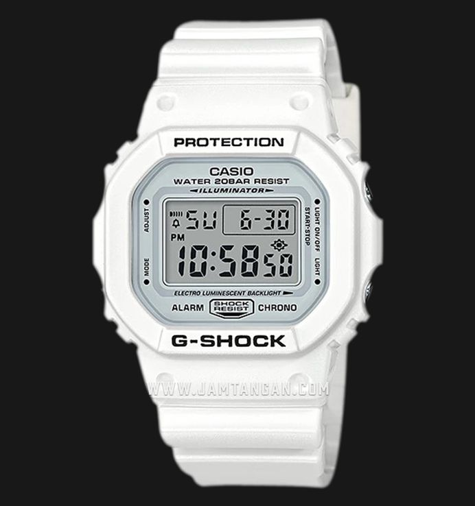 Casio G-Shock DW-5600MW-7DR Marine White Series Digital Dial White Resin Band