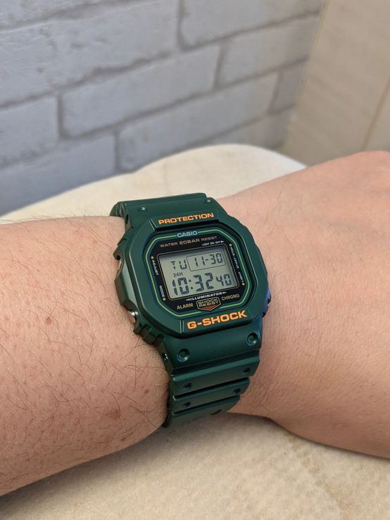 Casio G-Shock DW-5600RB-3DR Origin Tributes Color Digital Dial Green Resin  Band