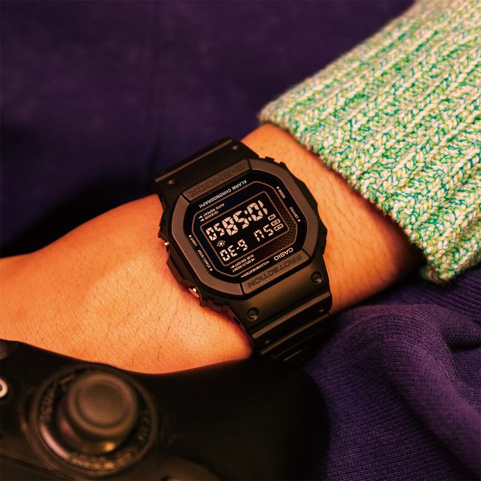 Casio G-Shock DW-5600RW-1DR Rainbow Brick Wall Digital Dial Black Resin Band