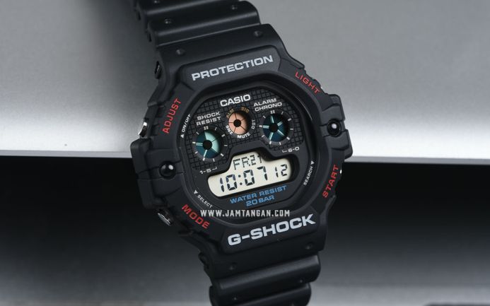 Casio G-Shock DW-5900-1DR Three-Eye Digital Dial Black Resin Band