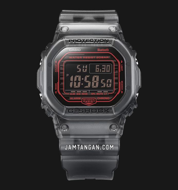 Casio G-Shock DW-B5600G-1DR Digital Dial Black Transparent Resin Band